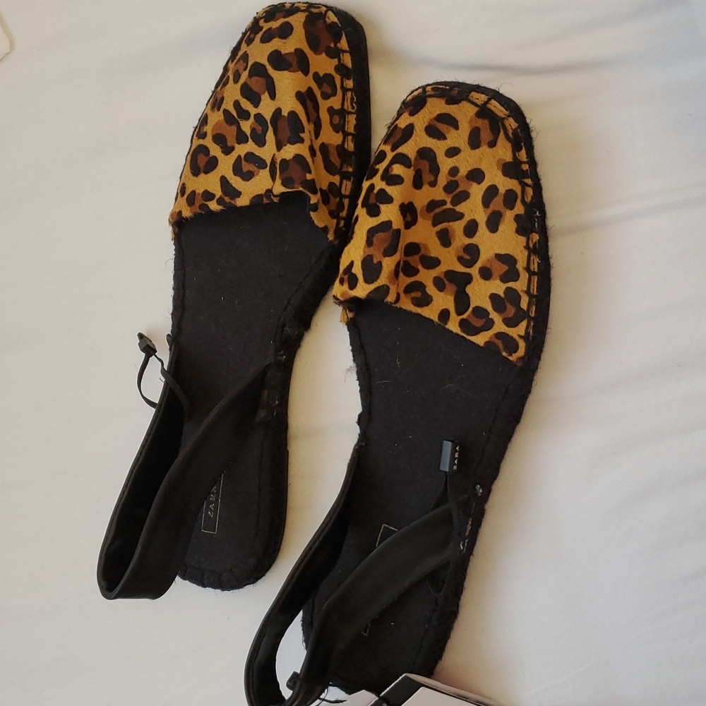 zara espadrilles sandals leopard